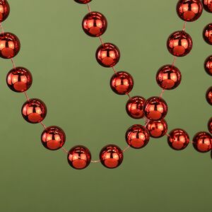 Бусы на елку Гигант 2 см*270 см бордовые, пластиковые
