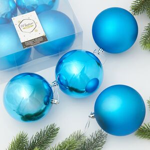 Набор пластиковых шаров Либерти 10 см, 4 шт, бирюзовый микс