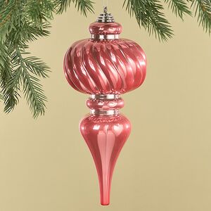 Елочная игрушка Сосулька Капелла 26 см розовая, пластик