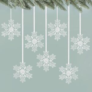 Елочные игрушки Снежинки - Вестбери 15 см, 7 шт