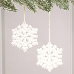 Елочные игрушки Снежинки - Шамбре 12 см, 2 шт
