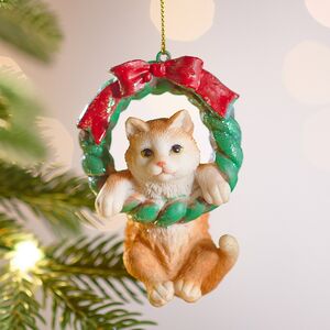Елочная игрушка Кот Джерри на венке 9 см