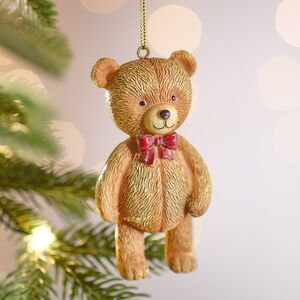 Елочная игрушка Медведь Патрик - Сладкоежка 10 см коричневая