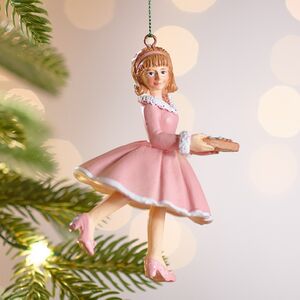 Елочная игрушка Девушка Мирелла с пирогом 12 см
