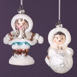 Елочные игрушки Зимние Забавы - Арктическая Сказка 12 см, 2 шт, стекло