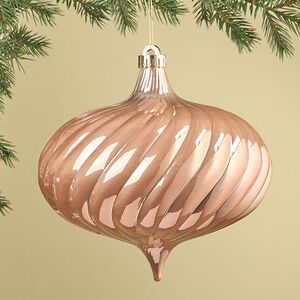 Елочная игрушка Луковка Перин 19 см розовое золото, пластик