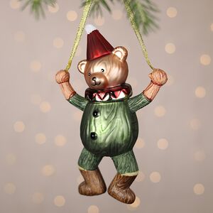 Елочная игрушка Мишка - Кукольный Театр 18 см, стекло