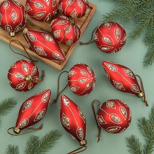 Елочные шары Ковасна 8-12 см, 12 шт, стекло