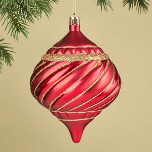 Елочная игрушка Луковка Рамона 14 см красная, пластик
