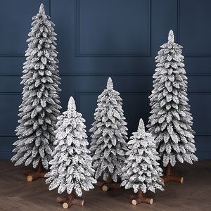 Искусственная елка Альпина Wood 120 см заснеженная, ПВХ, с деревянной подставкой