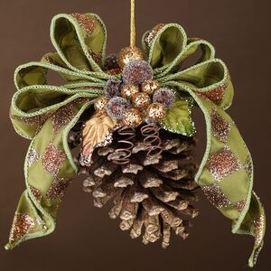 Елочная игрушка Нарядная Шишка: Лес Саксен 20 см