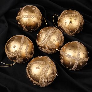Набор елочных шаров Antique Gold Mezzo 8 см, 6 шт