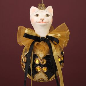 Елочная игрушка Кошка - Хранитель Семпьоне 15 см черная