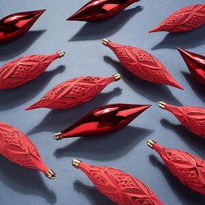Набор елочных игрушек Сосульки Гранити 14-15 см, красные, 12 шт
