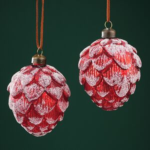 Елочные игрушки Шишки Гверино 11 см, 2 шт, стекло