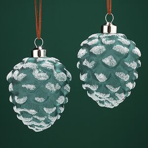 Елочные игрушки Шишки Геннаро 10 см, 2 шт, стекло