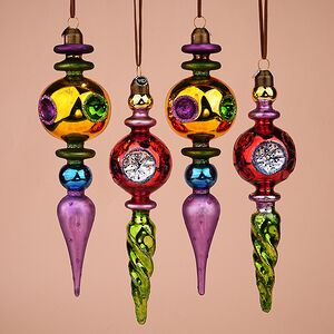 Елочные игрушки Брызги Карнавала 20 см, 4 шт, стекло