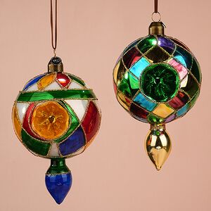 Елочные игрушки Брызги Карнавала 13 см, 2 шт, стекло