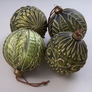 Елочные шары Акатари 10 см, 4 шт, стекло