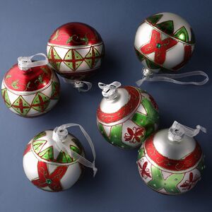 Елочные шары Боксмер 8 см, 6 шт, стекло