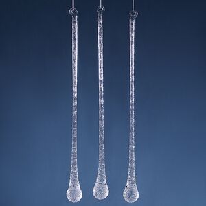 Елочные игрушки Сосульки Хрустальная Капля 30 см, 3 шт, стекло
