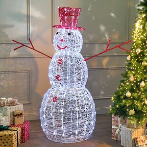 Светодиодная фигура Снеговик в красной шляпе 150 см, 300 холодных белых LED ламп, IP44