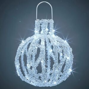 Светодиодный шар Кружево 20 см, 40 холодных белых LED ламп, акрил, IP44