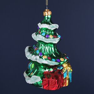 Елочная игрушка Елочка Нарядная 13 см, подарочная коробка, стекло