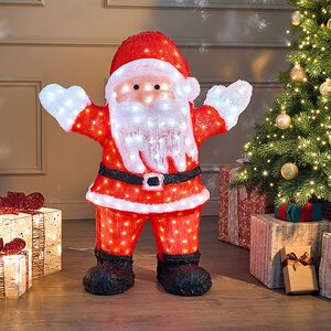 Светодиодная фигура Санта Клаус - Бонн Анни 89 см, 300 холодных белых LED ламп, акрил, IP44