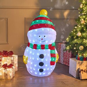 Светодиодная фигура Снеговичок Очаровашка 90 см, 200 холодных белых LED ламп, акрил, IP44