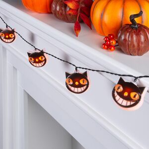 Светодиодная гирлянда на батарейках Хэллоуин - Кот Мэттью 3.80 м, 20 желтых LED ламп