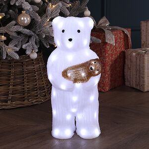 Светодиодная фигура Медведь с Малышом 45 см, 50 холодных белых LED ламп, IP44
