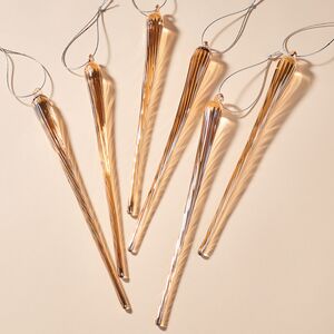 Елочные игрушки Сосульки Лиадан 20 см, 6 шт, стекло
