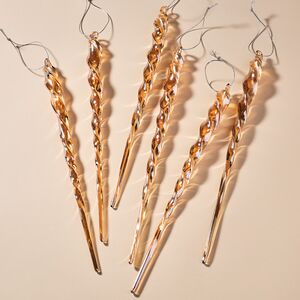 Елочные игрушки Сосульки Ласар 25 см, 6 шт, стекло