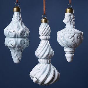 Елочные игрушки Флорентин - Брай 12-16 см, 3 шт, стекло