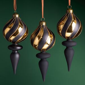 Елочные игрушки Арабеска 17 см, 3 шт, стекло