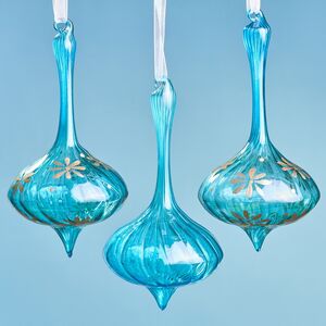 Елочные игрушки Формелло - Небесный Сон 15 см, 3 шт, стекло