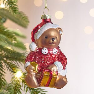 Елочная игрушка Добрый Мишка 11 см, стекло