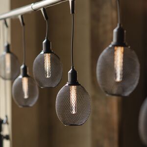 Гирлянда из лампочек Лофт - Праздничные Огни 5 м, 10 ламп, теплые белые LED, черный ПВХ, соединяемая, IP44