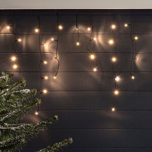 Светодиодная гирлянда Бахрома Профи Руббер 3.1*0.5 м, 120 теплых белых LED ламп, черный КАУЧУК+ПВХ, соединяемая, IP65