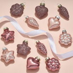 Елочные игрушки Розовые Облака, 12 шт, стекло