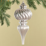 Елочная игрушка Сосулька Капелла 26 см серебряная, пластик