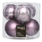 Набор стеклянных шаров 8 см аметистовый микс, 6 шт