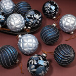 Коллекция стеклянных шаров Далмин - Зимний Вечер 10 см, 12 шт