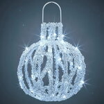 Светодиодный шар Кружево 20 см, 40 холодных белых LED ламп, акрил, IP44