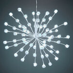 Светодиодное украшение Фейерверк Одуванчик 45 см, 72 холодных белых LED ламп с мерцанием, IP44