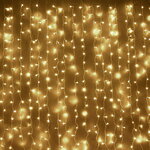 Светодиодная гирлянда занавес Профи Руббер 2*3 м, 600 теплых белых LED ламп, белый КАУЧУК+ПВХ, соединяемая, IP65