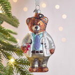 Елочная игрушка Мишка Доктор 13 см в подарочной коробке, стекло