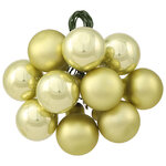 Гроздь стеклянных шаров на проволоке 2 см нежно-оливковый микс, 12 шт