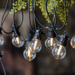 Гирлянда из лампочек Вечерние Огни 10 м, 20 ламп, теплые белые LED, черный ПВХ, соединяемая, контроллер, IP44